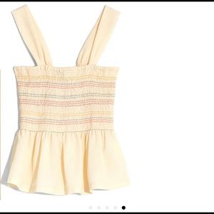 Madewell rainbow smoked peplum tank
